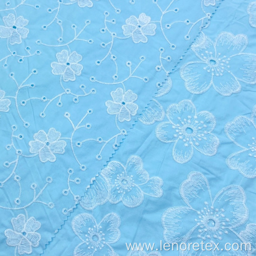 100% Cotton Poplin Embroidery Fabric For Women Shirts